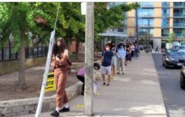 Long lines Outside certain polling places in Toronto