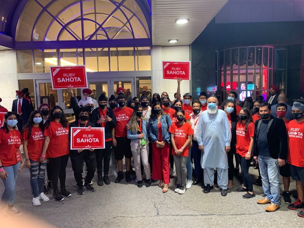 Justin Trudeau and Ruby Sahota Ride the Red Wave In Brampton