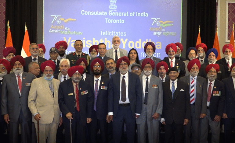 ਭਾਰਤ ਦੇ ਕੌਂਸਲੇਟ ਜਨਰਲ, ਟੋਰੰਟੋ ਵੱਲੋਂ ਭਾਰਤੀ ਸੈਨਾ ਦੇ ਬਜ਼ੁਰਗਾਂ ਦੇ ਸਨਮਾਨ ਲਈ ‘ਵਰਿਸ਼ਠਾ ਯੋਧਾ’ ਸਨਮਾਨ ਸਮਾਰੋਹ