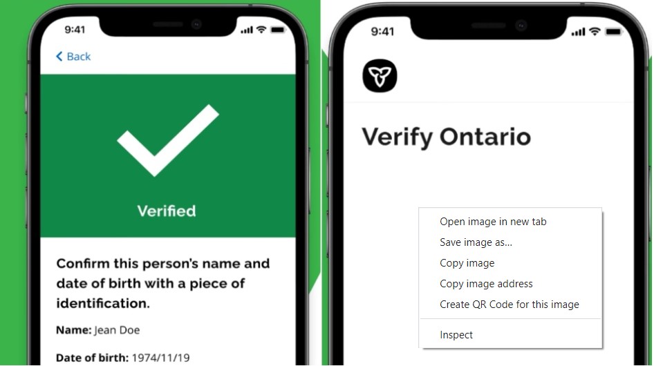 Ontario released vaccine verification app with QR codes for download