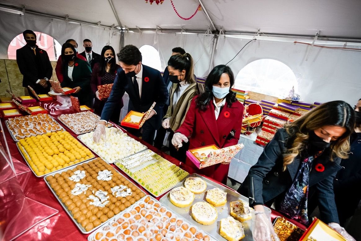 ਕਨੇਡਾ ਦੇ ਪ੍ਰਧਾਨ ਮੰਤਰੀ ਜਸ਼ਟਿਨ ਟਰੂਡੋ ਨੇ ਦੀਵਾਲੀ ਦੇ ਮੌਕੇ ਬਰੈਪਟਨ ਰੌਣਕਾਂ ਲਾਈਆ