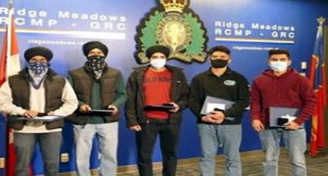 Canada Police honors 5 Punjabi students