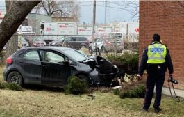 After a car crashes into a church in North York, one man seriously injured