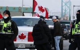 Police started removing the trucker roadblock on Ambassador Bridge