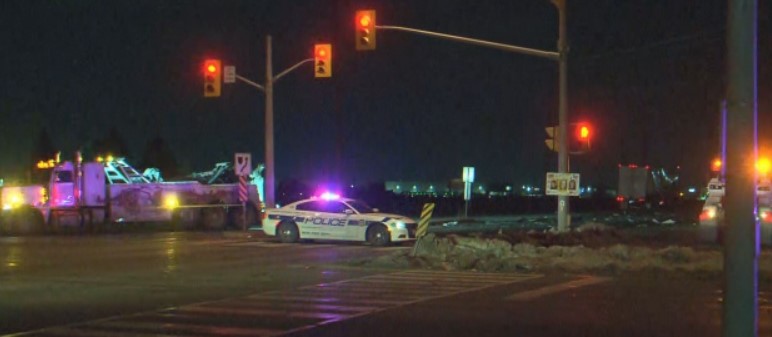 Two-vehicle crash in Brampton, a man seriously injured