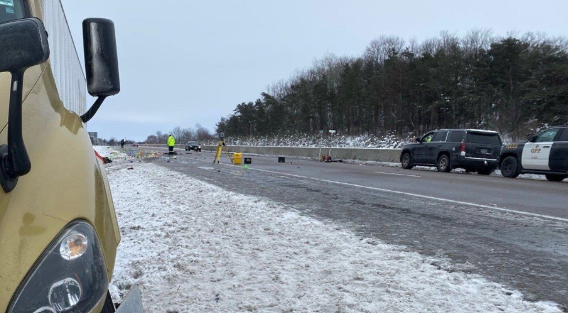 Five people killed in a truck-van collision in southern Ontario