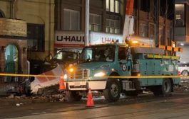 A man arrested after U-Haul truck crashes into sidewalk in Cabbagetown