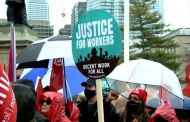 At Toronto's Queen's Park, labour unions organised May Day rally