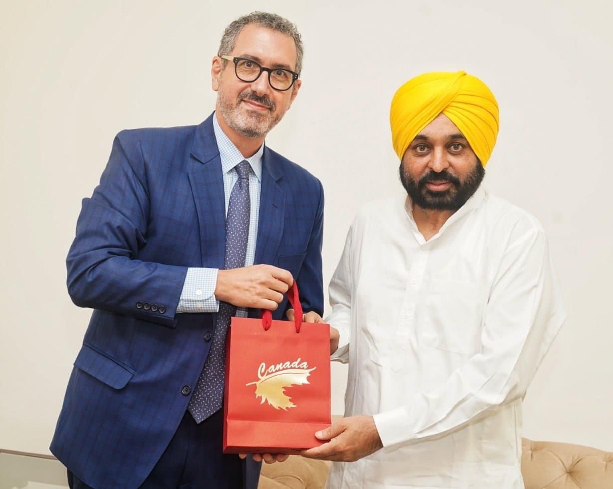 Canadian Consul General in Chandigarh, Patrick Hebert Meets Chief Minister Bhagwant Mann