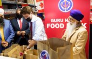 Canada PM Justin Trudeau helped pack some boxes at Guru Nanak Food Bank in Surrey