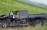 Man dies after pick-up truck falls into ditch on highway