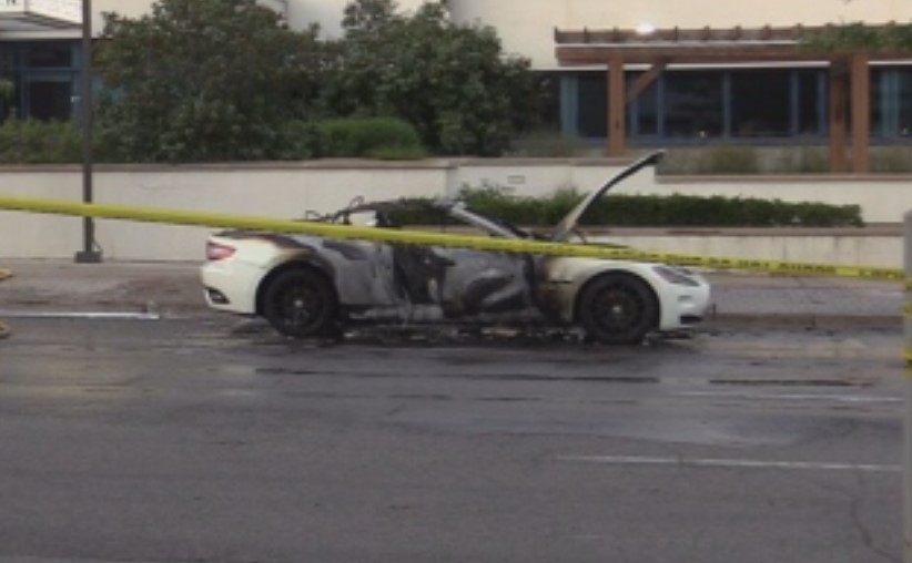 One person arrested after car explodes in front of Oshawa police station