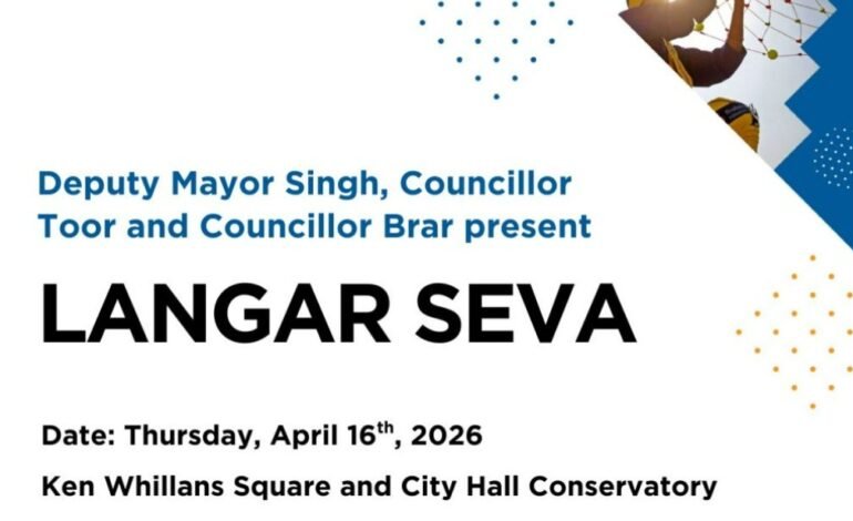 ਬ੍ਰੈਂਪਟਨ ਸਿਟੀ ਹਾਲ ‘ਚ 16 ਅਪ੍ਰੈਲ ਨੂੰ ਲੰਗਰ ਸੇਵਾ, ਸਿੱਖ ਹੈਰੀਟੇਜ ਮੰਥ ਮੌਕੇ ਖਾਸ ਇਵੈਂਟ |
